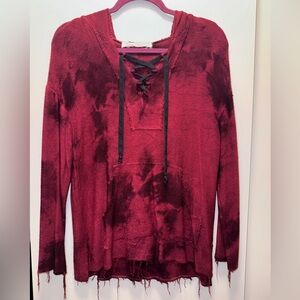 Burgundy/Black Dyed Long-sleeve